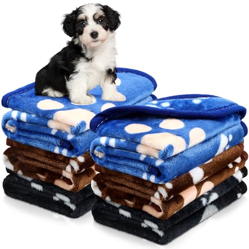 Peryiter-6-Pcs-Dog-Blankets-Fluffy-Fleece-Pet-Blanket-Soft-Fleece-Dog-Blanket-Cover-Warm-Sleep-Mat-for-Bed-Couch-Paw-and-Heart-Print-Washable-Puppy-Cat-Blanket-Throw-Mat-for-Dog-Kitten-Small-Animals
