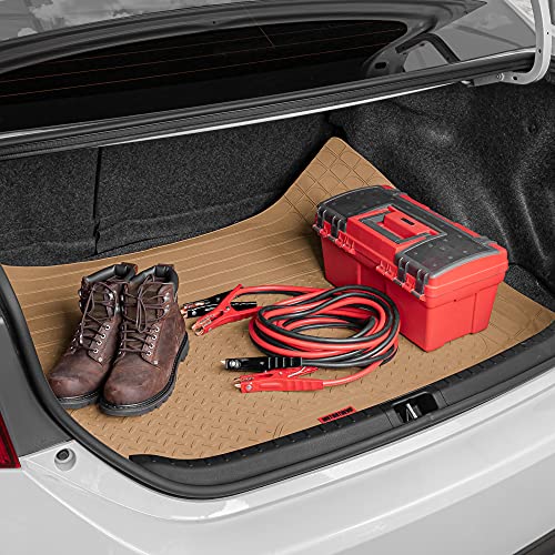 Image of Motor Trend FlexTough Defender Floor Mats for Cars & TrunkShield Trunk Mat Set, Next-Gen Deep Dish Heavy Duty Car All Weather, Rubber Set Auto Truck Van SUV B09VYBHPDK