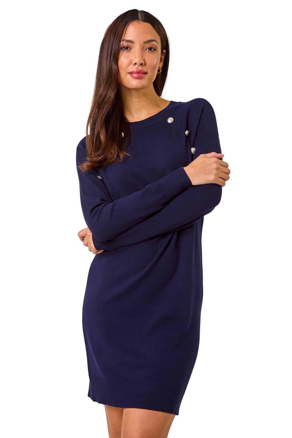 Roman Women's Knitted Dress - Navy - Size 20