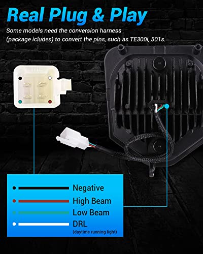 Image of XPCTD Dirt Bike Headlight 3200LM LED Motocross Headlight with DRL Fit For Husqvarna 2017-2023 FE250 FE350 FE450 FE501 FE501S FE701SM TE150 TE250i TE300i TX125 FC250 Pit Bike Enduro Motorcycle Black