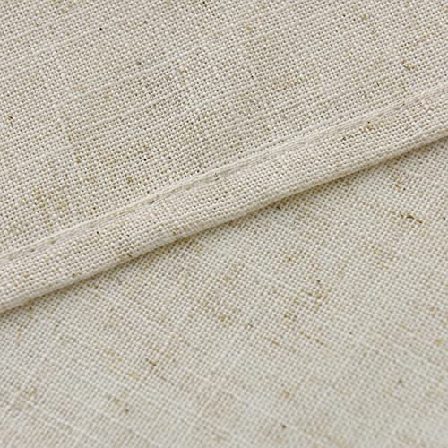 Valea Home Linen Kitchen Curtains 36 Inch Length Rustic Farmhouse Crude Short Cafe Curtains Rod Pocket Tiers for Small Window Bathroom Basement, Natural, 2 Panels by Valea Home - Image 5