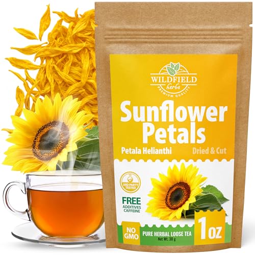 Image of 1 oz. Sunflower Petals Herbal Tea (Petala Helianthi) - 28g Dried Sunflower Petals Tea Te de Petalos de Girasol