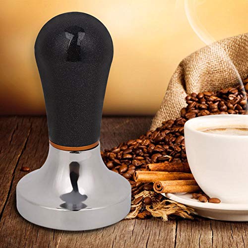 Molinillo de café de aluminio de 57 mm con mango ergonómico para hacer café en la cocina, color negro - Imagen 3