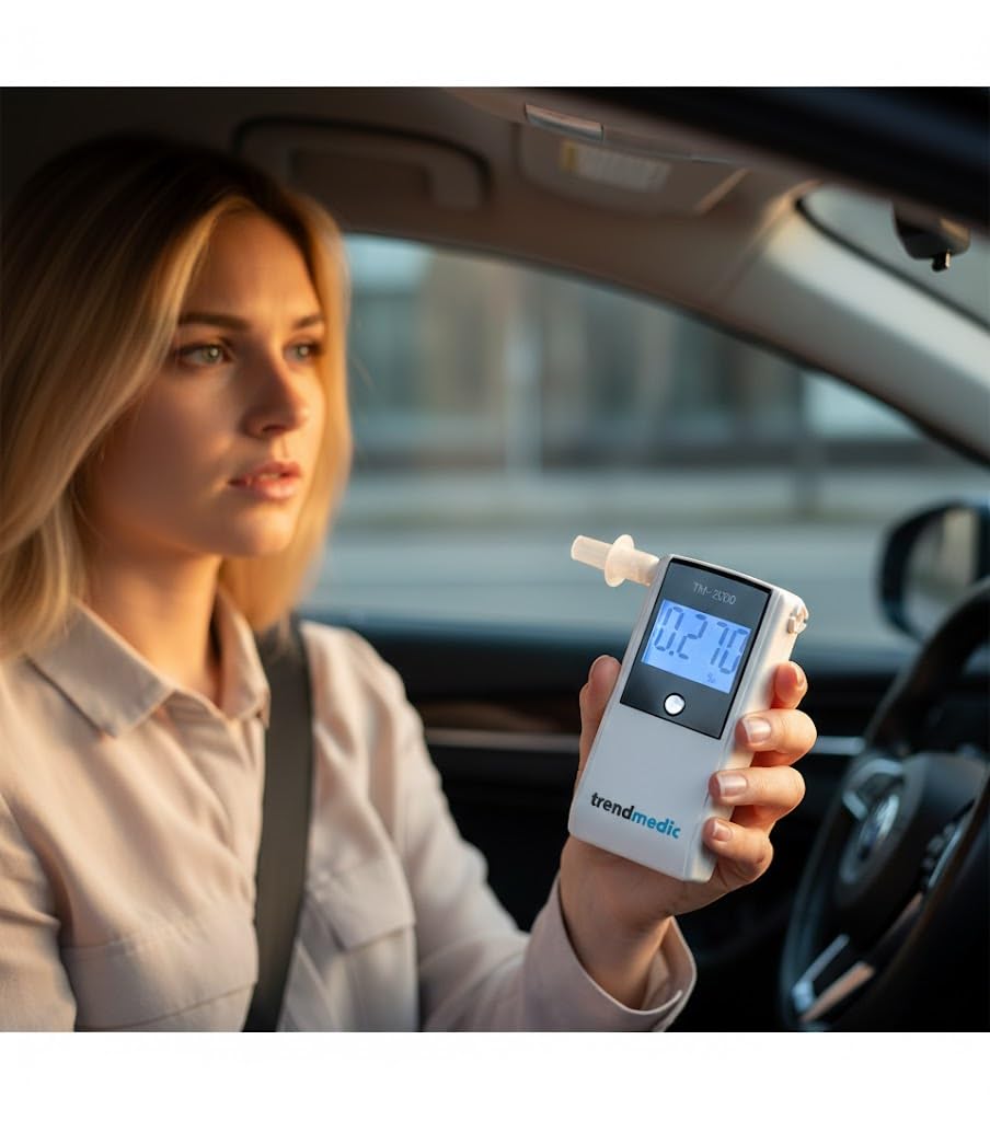 Alkoholtester TM-2000 - mit elektrochemischen Sensor - polizeigenau - Anzeige in Promille - der #2 Alkoholtester laut Auto Bild (Vergleich 07/2025) - Deutscher Anbieter!