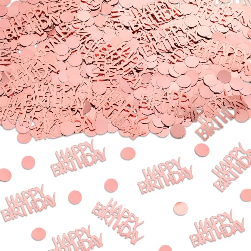 Image of MARFOREVER Rose Gold Happy Birthday Confetti for Table Decorations