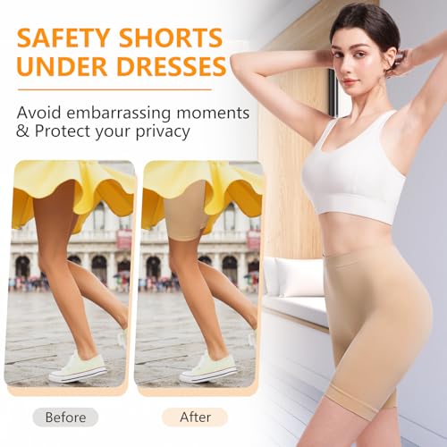 Image of Geronmine Women's Slip Shorts for Under Dresses Anti Chafing High Waisted Seamless Smooth Shorts