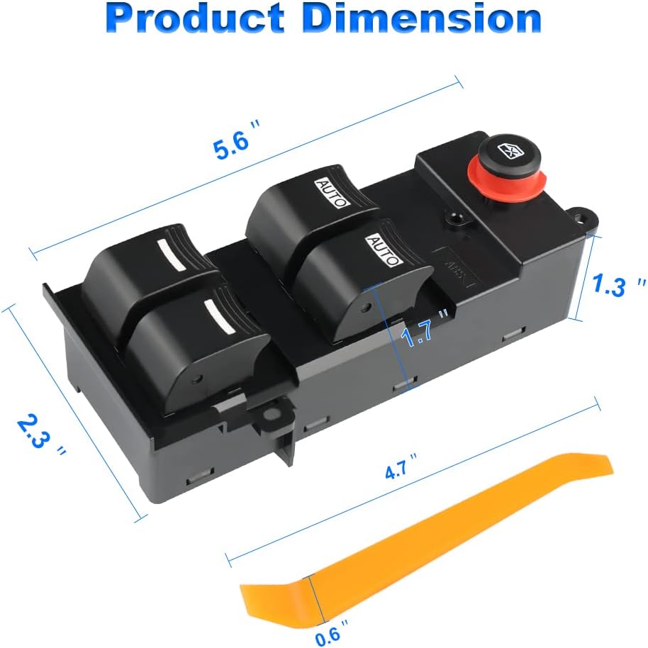 WMPHE Compatible with Driver Side Master Power Window Switch Acura MDX 3.7L V6-2007 2008 2009 2010 2011 2012 2013, 14 Pins, 35750-STX-A01ZA