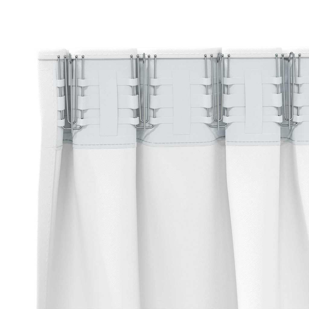 Cortinas opacas con anillas de poliéster blanco puro, 245 x 140 cm, 2 unidades, opacas y bufandas, para salón, dormitorio, habitación de los niños, protección visual eficaz y protección solar