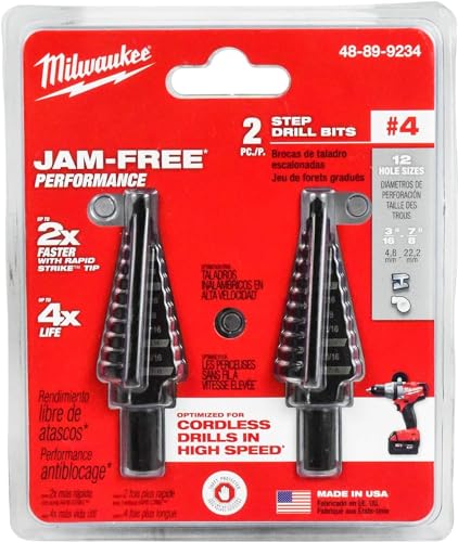 MILWAUKEE'S Electric Tool 48-89-9234 Step Drill Bit, 3/16-7/8 Hole