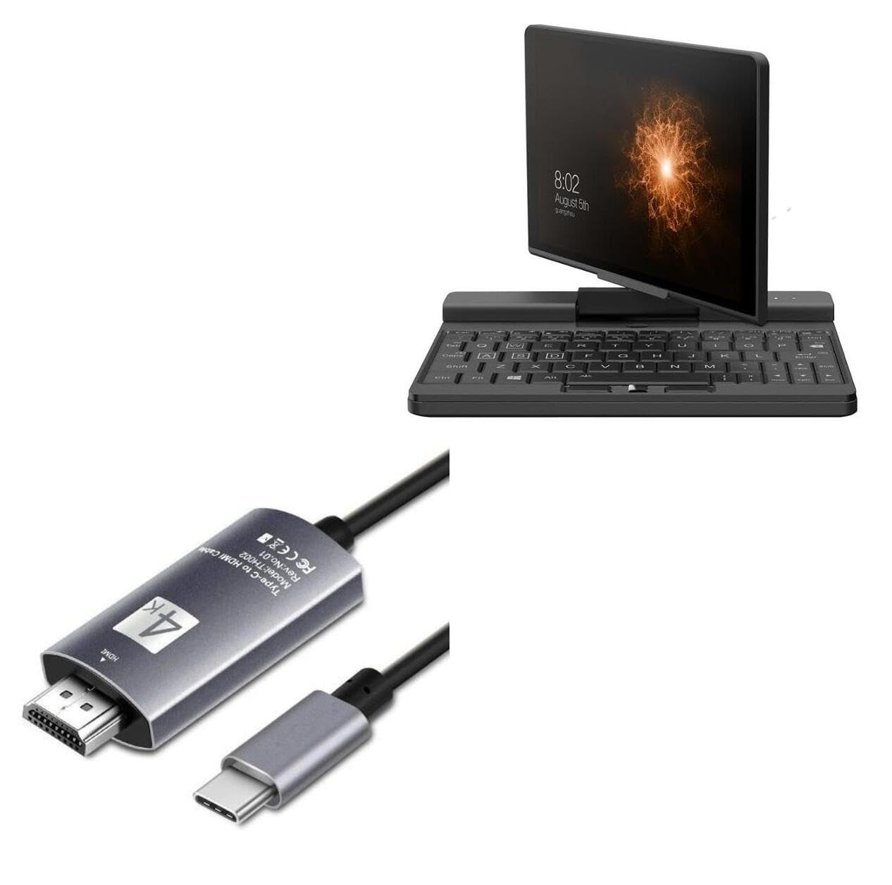 BoxWave Cable Compatible with OneXPlayer One-Netbook A1 Pro - SmartDisplay Cable - USB Type-C to HDMI (6 ft), USB C/HDMI Cable - Jet Black