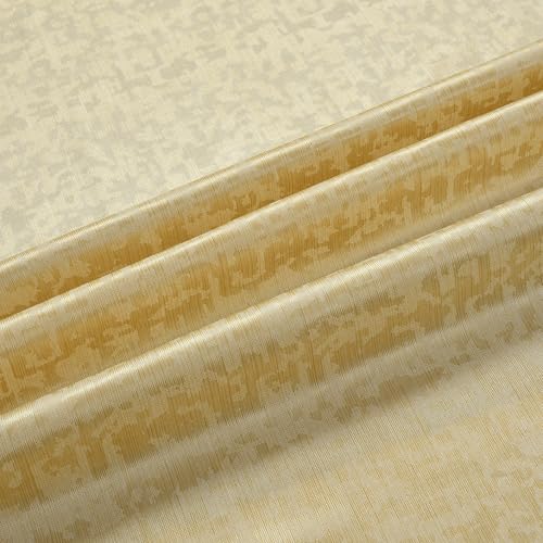 Image of Crosshatch Pastel Cream Polyester Window Curtains 5 Feet | Darkening Drapes with Eyelets | Set of 2 Panels for Living Room, Bedroom & Office