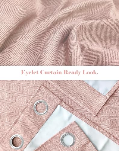Image of Casableu Twillbone Digital Print 85% Blackout Curtains for Door /Window, Thermal Insulated, Tie Back, Wider Width 50 in, Eyelet Curtains for Living Room /Bedroom (Baby Pink 7 ft Set of 2)
