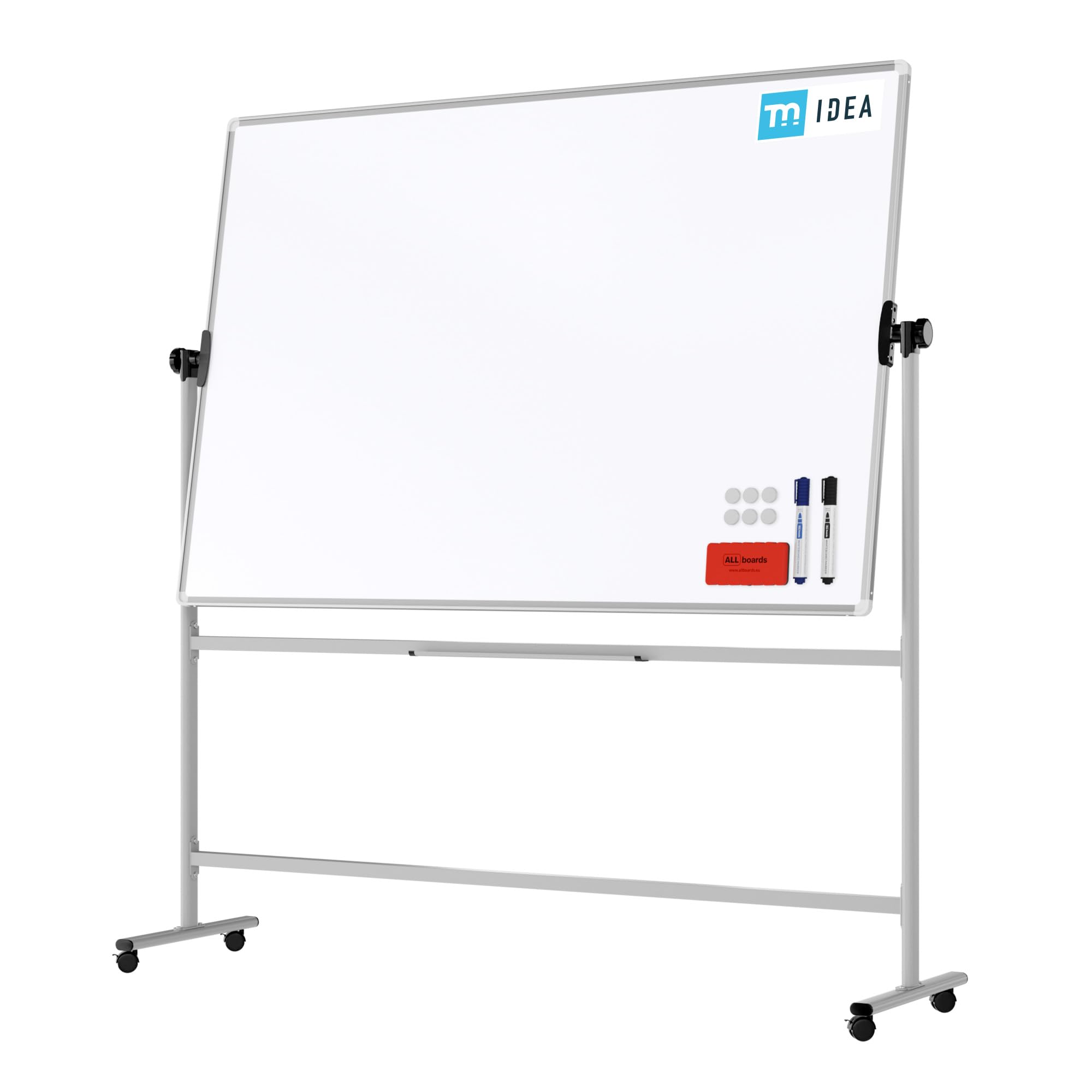 ALLboards Mobile Whiteboard: TM Idea Mobile Whiteboard – Double-Sided, Rotating, Magnetic, Dry-Wipe – 180x120 cm – Flex Series — image 1