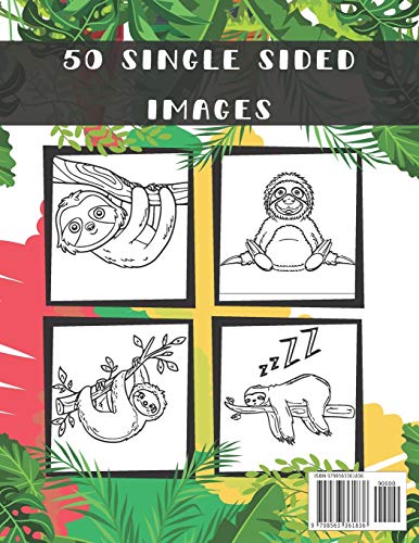 Sloth Coloring Book: Coloring Pages for Toddlers, Teens, Adults, Kids Ages 2-4 and 4-8 with Pictures of Slow, Lazy and Funny Sloths Life. Great Gift for Sloth Lovers & Adults Relaxation. image 4