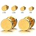 2pcs 7mm Gold Screw Stud Earrings Men, Stainless Steel Cheater Fake Ear Plugs Gauges Illusion Tunnel