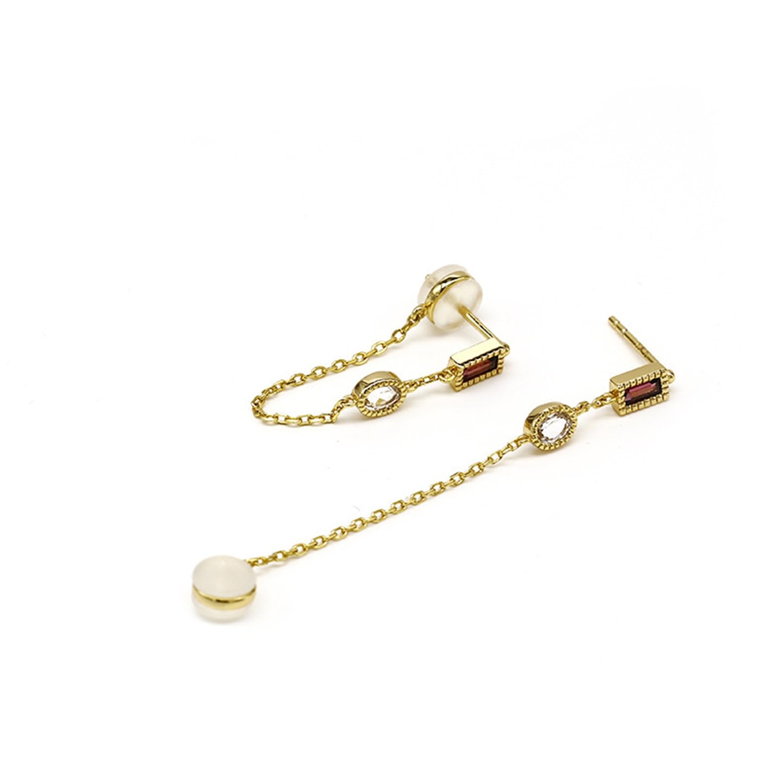 Pendientes vintage para mujer, diseño de granate y topacio