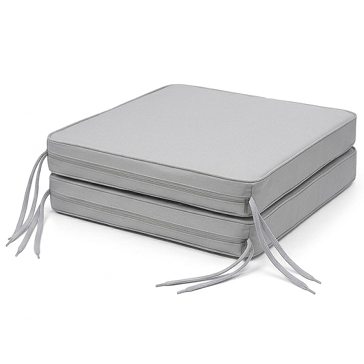 Brillars Cushion Outdoor Seating Non-Slip Garden Patio Chair Cushions Indoor Furniture Seat Pads With Ties, Water Resistant Zip Cover (16"x16"x2") 40x40x5cm (Light Grey, Pack of 2) โ image 1