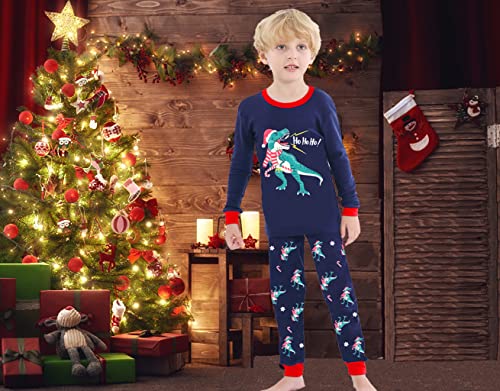 Benaive Boys Christmas Pajamas Kids Xmas Holiday Pjs 100% Cotton, 2-Piece Boys Sleepwear Long Sleeves Set Size 2T - image 2