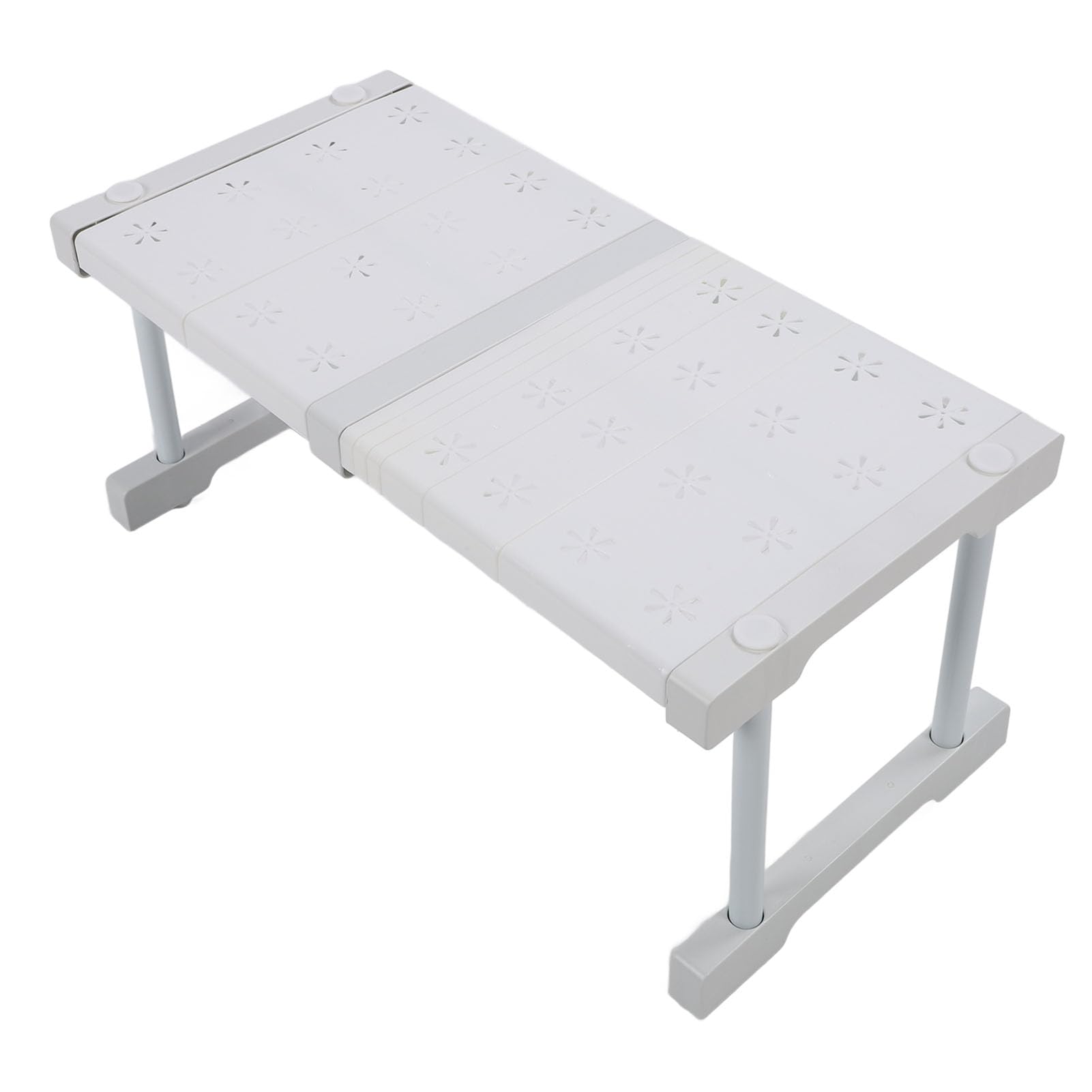 Beufee Expandable Closet Tension Shelf Organizer, Adjustable Shelves Organizer Storage Rack Stackable for Cabinet Wardrobe Cupboard Bathroom 24cm Width 32cm Height (Length 37-48cm / 14.6-18.9in)