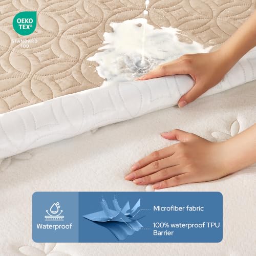 Image of BEDLORE Waterproof Mattress Protector, Queen Size Mattress Pad Noiseless