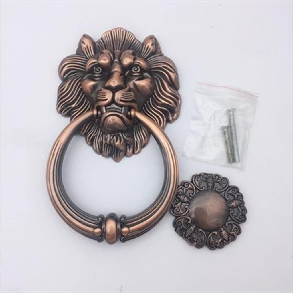 20cm *11.5cm Large Antique Lion Door Lionhead Lions Home Decoration(Red Bronze)