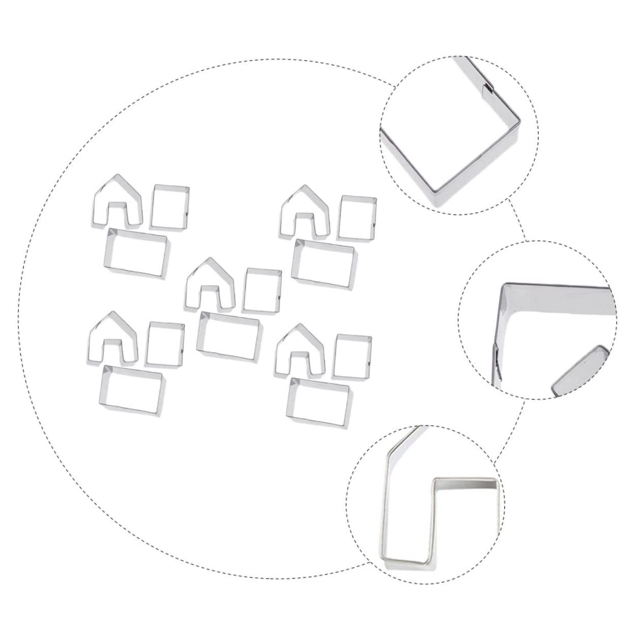 Lot De 5 Sets De Emporte-pièces Mini Maison En Pain D'épices En Acier Inoxydable, Coupe-pâtisserie De Noël, Petits Moules Pour Biscuits, Pâtisserie Et Décoration Festive