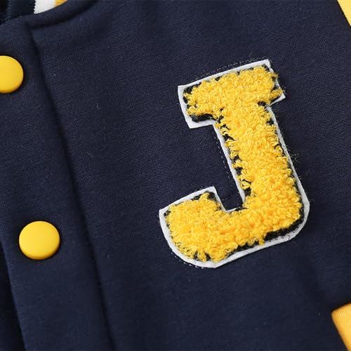 Boys Bomber Jacket Casual Fashion Letterman Fleece Button Front Long Sleeve Baseball Varsity Jackets with Pockets3