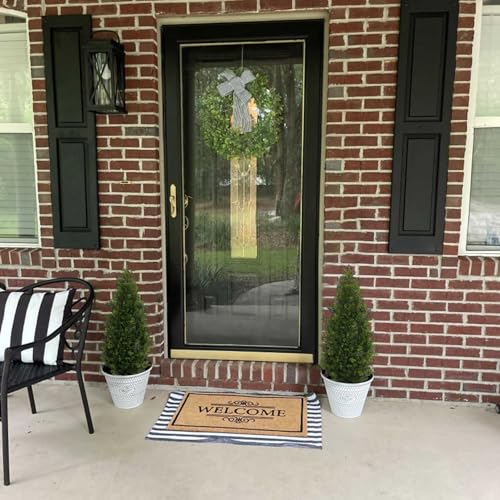 Aveyas 3ft Artificial Cedar Topiary Trees for Outdoor Front Porch Door, 3 Feet Faux Potted Plants Evergreen Fake Pine Cypress Tree for Outside Home Decor (3 ft Tall) - Set of 2 Pack - Image 4