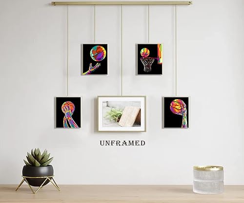 Miniatura 2 de TOCDGOO Impresiones artísticas inspiradoras para pared de baloncesto, arte creativo de pared de baloncesto, pósteres de lona para habitación de