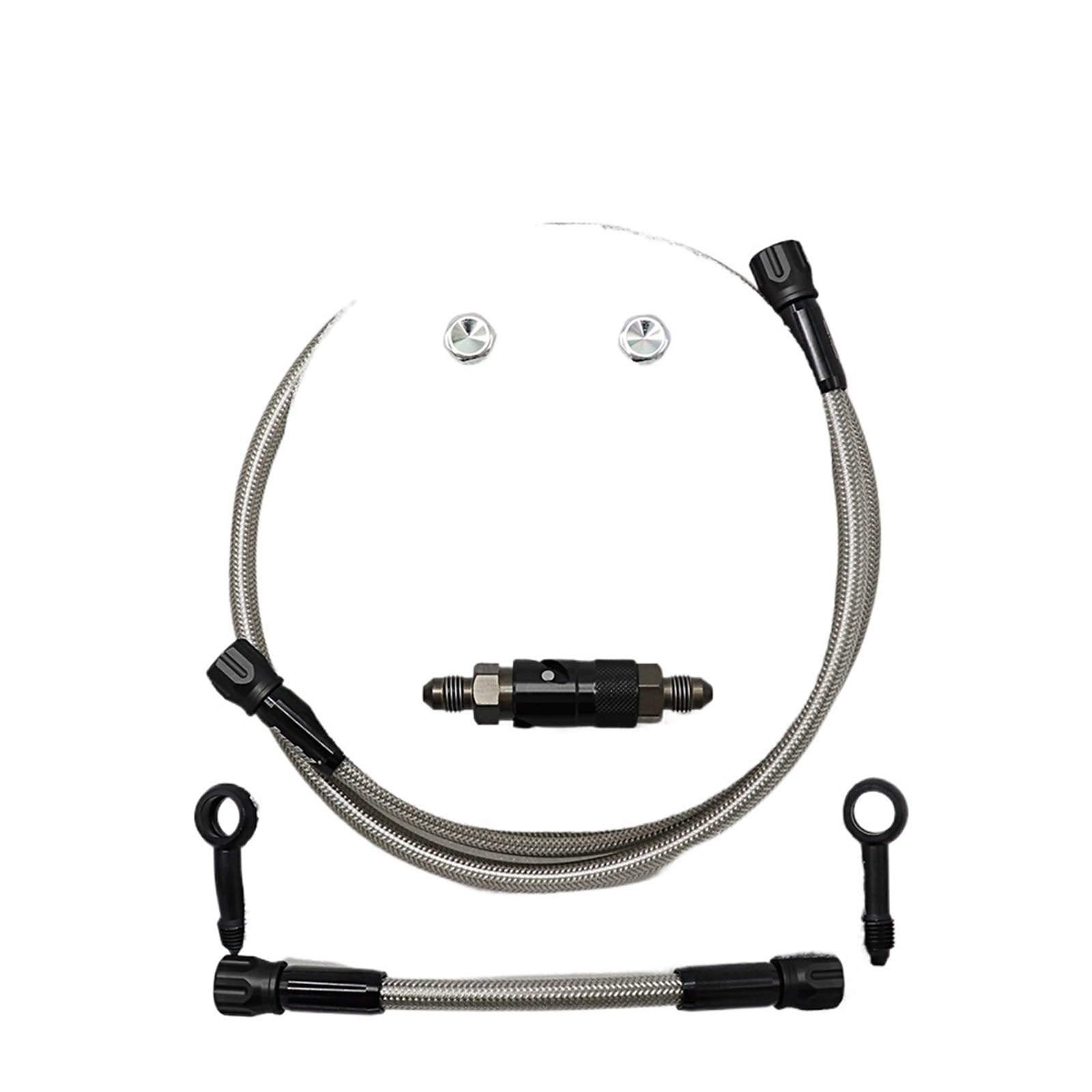 tylne przewody hamulcowe Wąż hamulcowy hydrauliczny do motocykli CVO Aerospace Aluminium Alloy o długości od 800 cm do 1200 cm, wzmocniony, w oplocie(120cm black)