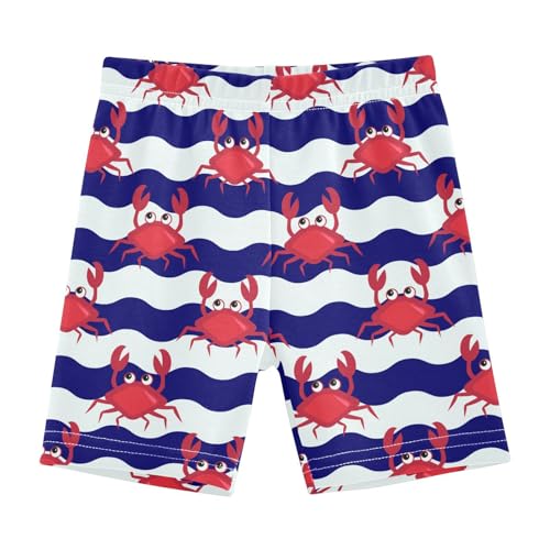 JHKKU Girls Stripes Crab Shorts Cotton Cartwheel Bike Kids Biker Under Dress Dance Short Girl Clothes 8Y