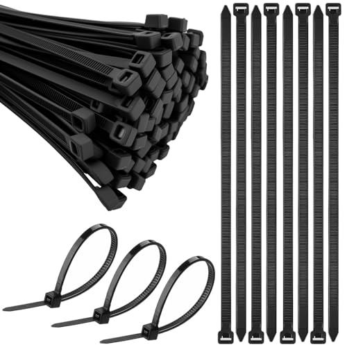 100 Pièces Collier de Serrage, 200 x 7,6 mm Attache Câble Autobloquant, Serre Cable, Résistant aux UV, avec une Résistance à la Traction de 50 kg, Pour Famille, Jardin, Atelier, Gestion des Câbles