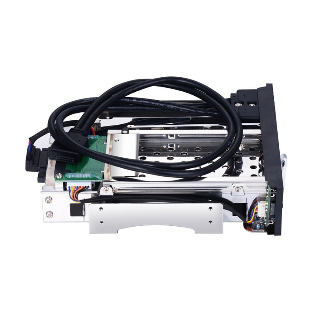 13.3 cm wewnętrzna obudowa dysku twardego z dwoma gniazdami 2,5 + 3,5-calowa obudowa HDD/SSD, konstrukcja bez użycia narzędzi z 2 zamkami bezpieczeństwa