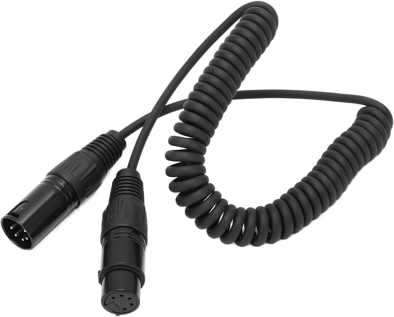 Headset Extension Spring Cable Coiled Cord 5Pin XLR Connector Cord Replacement for