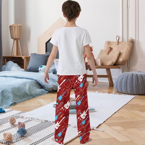 Boy's Pants Electric Guitar Star Jogger Pants Elastic Waist Long Bottoms Trousers with Pockets 6-14 Years3