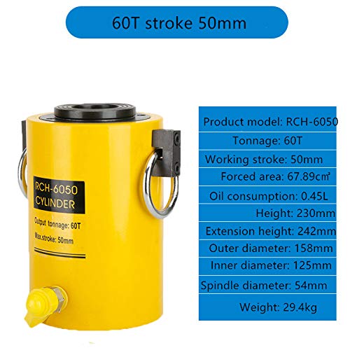 YUCHENGTECH Hydraulic Cylinder Jack - Hollow Ram Single Acting