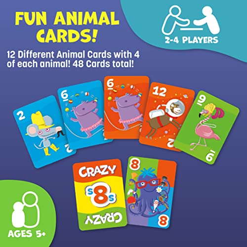 Peaceable Kingdom Crazy 8S Card Game For Kids - Funny Animal Illustrations #TOP3