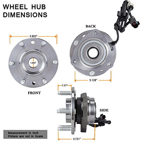AKKON - for Chevy Trailblazer GMC Envoy Olds Bravada Set of 2 Front Wheel Hub & Bearing + ABS & Lugs 513188 Set