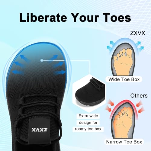 Image of Wide Toe Box Shoes Women Non-Slip Wide Width Sneakers Ultra Light Extra Wide Road Running Shoes for Women Breathable Tennis Walking Gym Workout Trainer 6-12