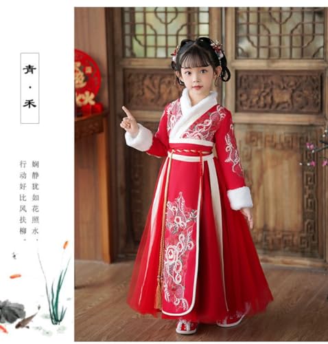 Autumn and Winter Chinese Traditional New Year Dress Chinese Hanfu Dress for Girls4