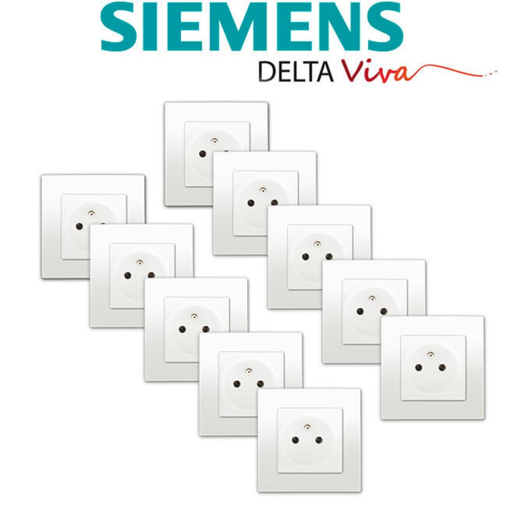 LOT de 10 Prises 2P+T Blanc Delta Viva + Plaques Blanc