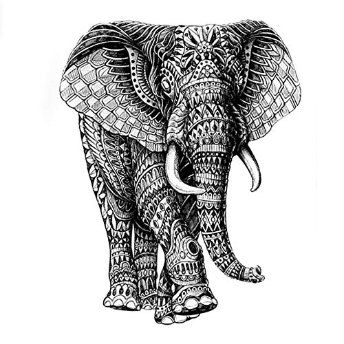 Mighty Elephant God Waterproof Temporary Tattoo Sticker Mechanical Elephant Tattoo