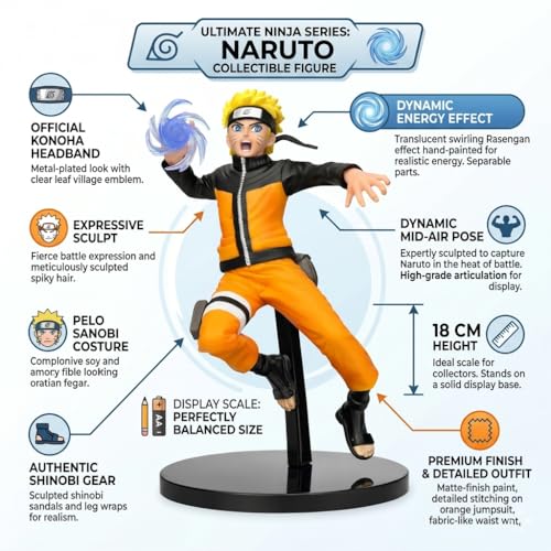 Image of Naruto Fire Ball Action Figure 18CM Anime Collectible PVC Statue with Dynamic Pose for Desk Decor, Display Shelf, Gaming Room & Birthday Gift for Anime Fans (Naruto Fire Ball)
