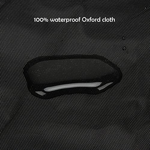 Grillabdeckung Wetterfest Rund,Gasgrill Abdeckung Wetterfest, BBQ Abdeckung Cover,BBQ Abdeckhaube Gasgrill, Winddicht, UV- Und Wasserdicht, Mit Kordelzug-Schwarz