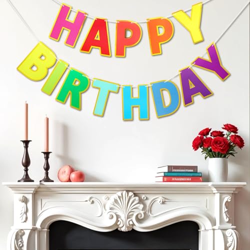 Image of Pre-Strung Happy Birthday Banner - Colorful Party Decorations