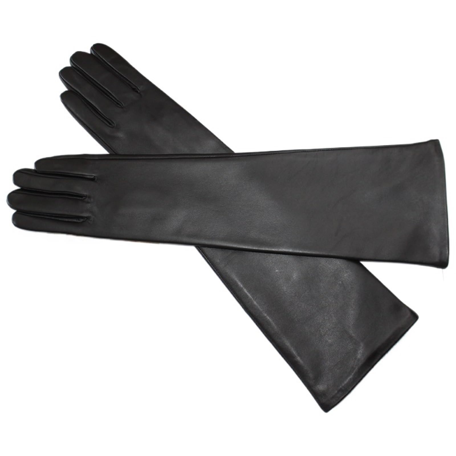 Guantes largos for mujer Color sólido Versátil Forro de terciopelo cálido cuero invierno para fiestas, banquetes