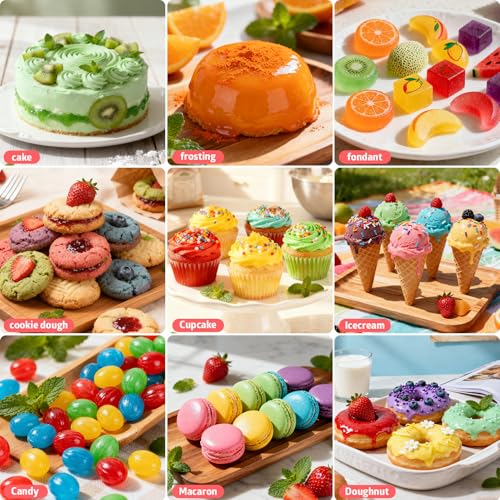 Image of Gel Food Coloring Rainbow Edible Food Dye Set for Baking Royal Icing Cookie Supplies Gluten Free 7x6g Food Grade Liquid Food Color Kit, 0.25 Fl. Oz /Bottles