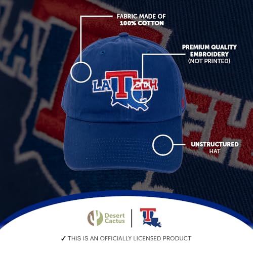 Gorra bordada ajustable Bulldogs Louisiana Tech azul miniatura 3
