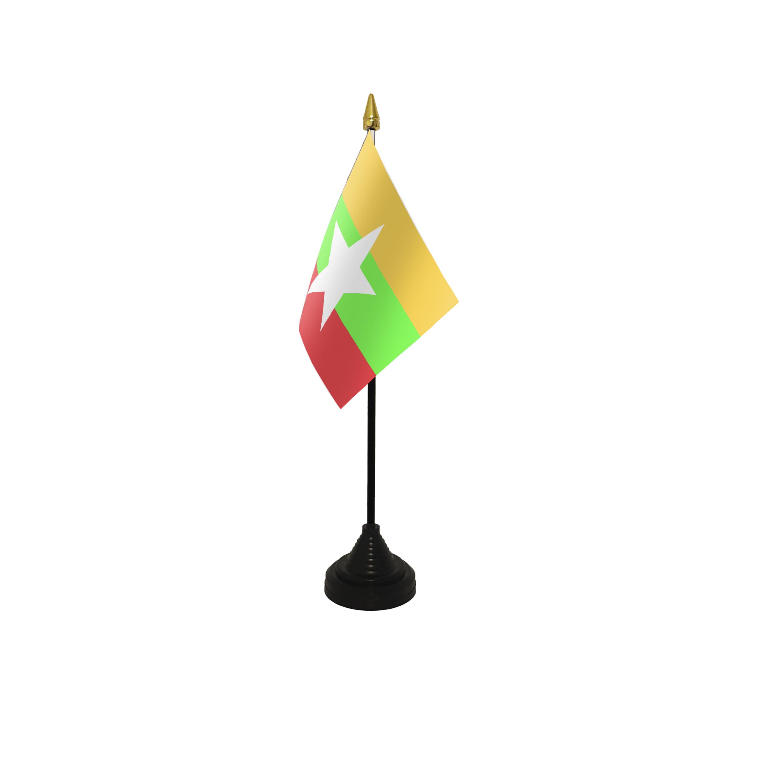 Flagtex Myanmar New (Burma) Small Table Flag With Black Base