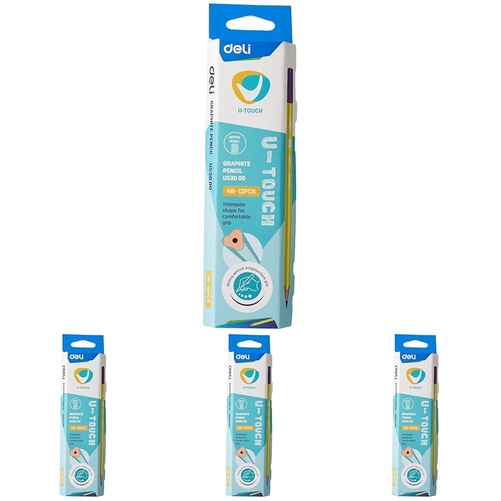 Deli EU53000 Graphite Triangular Shape Pencil 12-Pieces